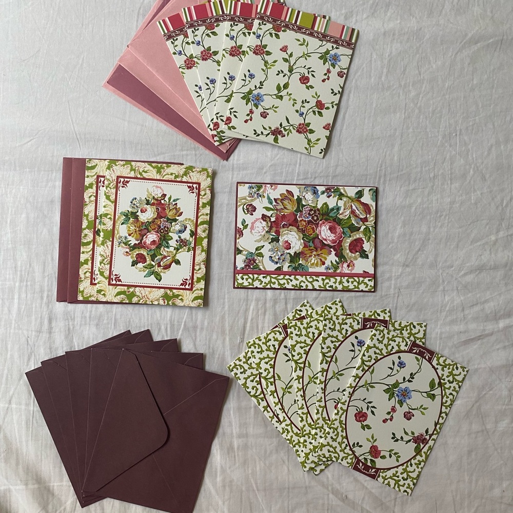 Waverly Floral Greeting Cards Set with Envelopes